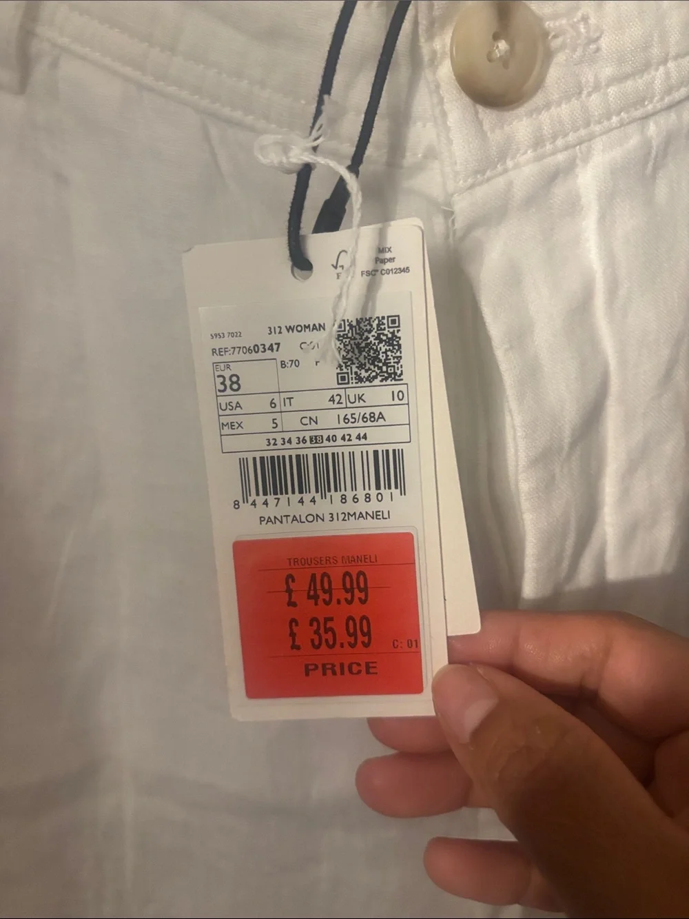 MING White Wide-Leg Linen Chinos